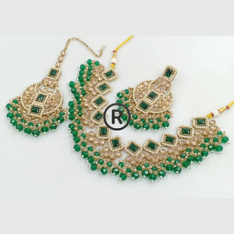 Manisha Jewellery Gold Plated Crystal Stone And Beads Necklace Set