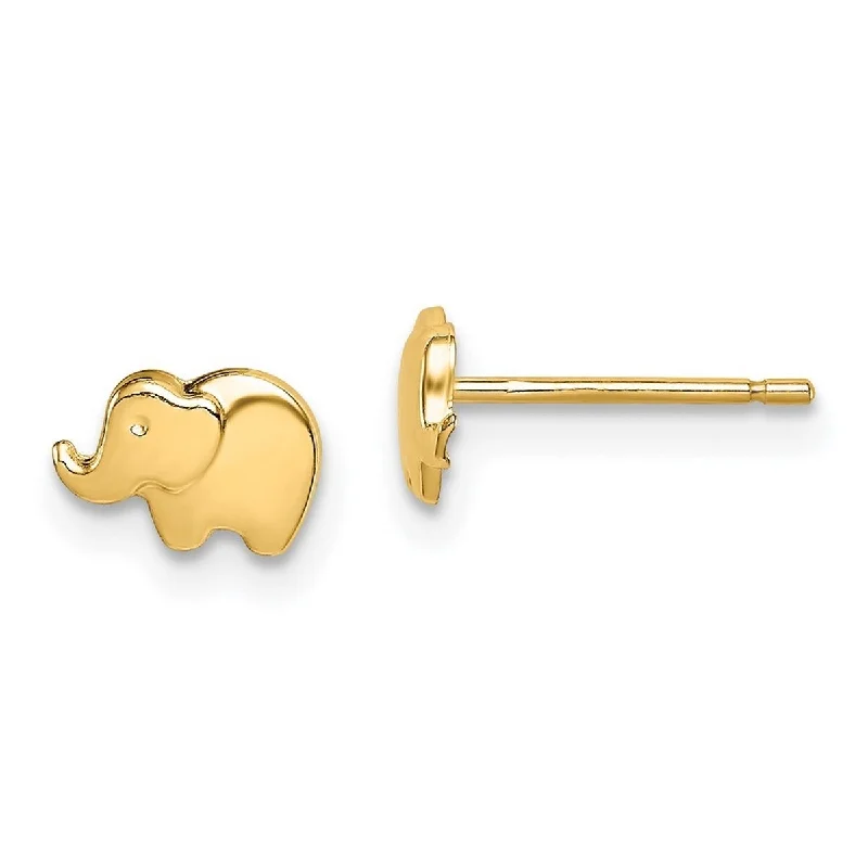 Curata 14k Madi K Elephant Post Earrings - 4.7mm long