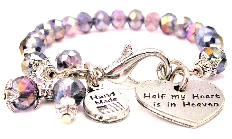 Half My Heart Is In Heaven Splash Of Color Crystal Bracelet