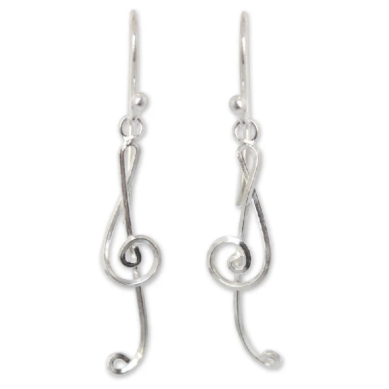 Handmade Sterling Silver 'Siam Melody' Earrings (Thailand)