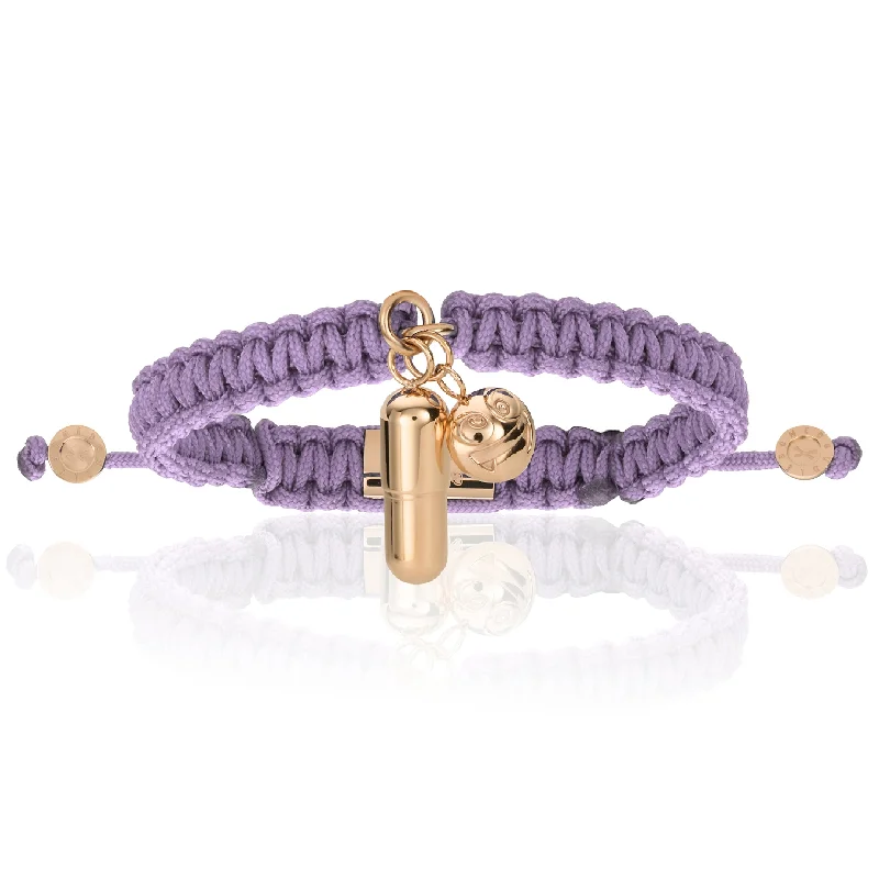 Pill Emoji Violet Polyester With Pink Gold Bracelet