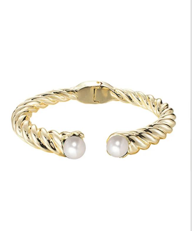 The Pearl Textured Cuff Bracelet