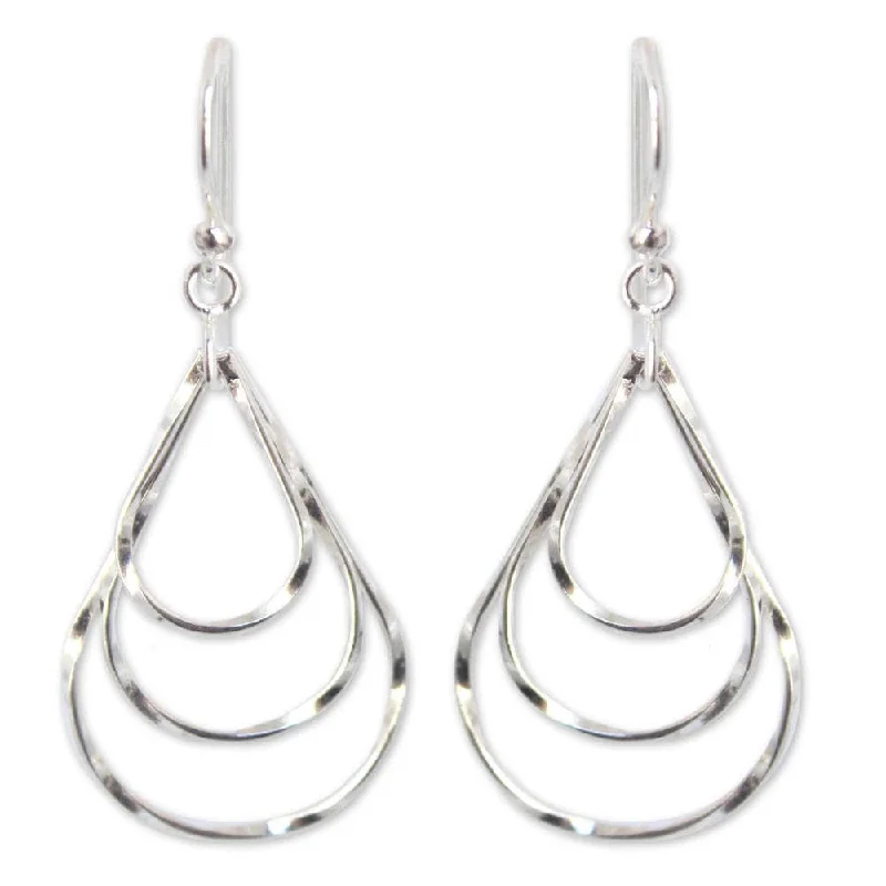 Sterling Silver 'Raindrops' Dangle Earrings