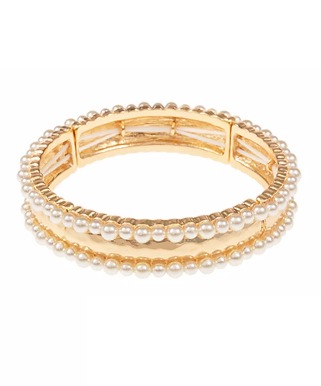 Edge Pearl Stretch Bracelet