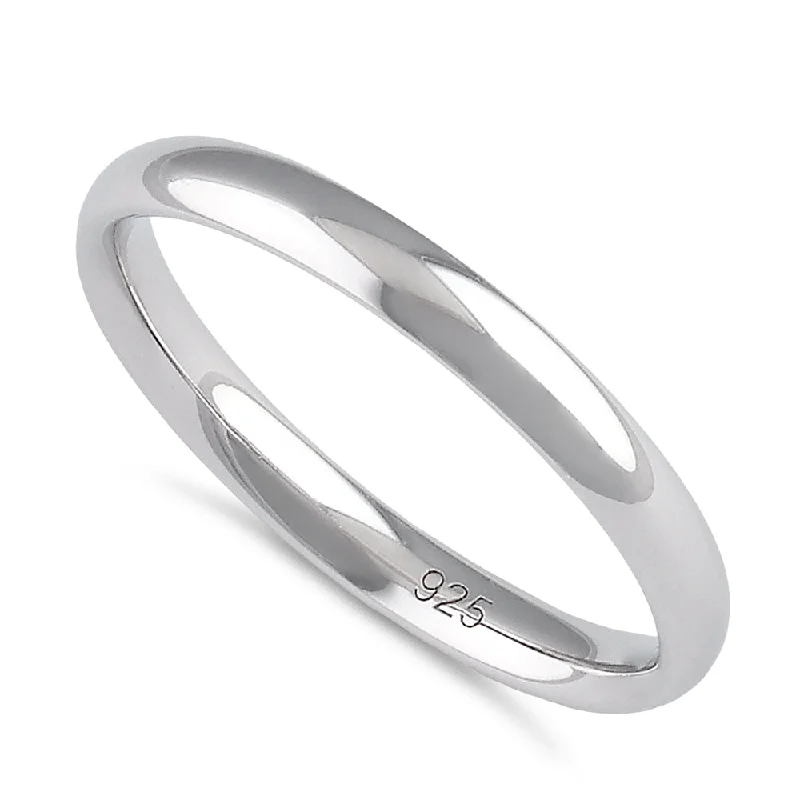 Sterling Silver Wedding Band 2.5mm