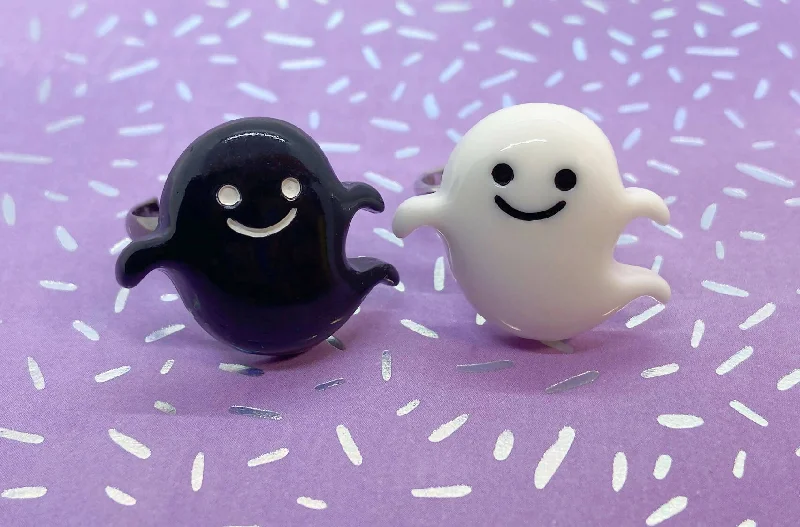 Instant Shipping! Happy Ghost Ring (2 Colors)