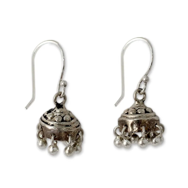 NOVICA Handmade Sterling Silver 'Traditional Grace' Earrings (India)