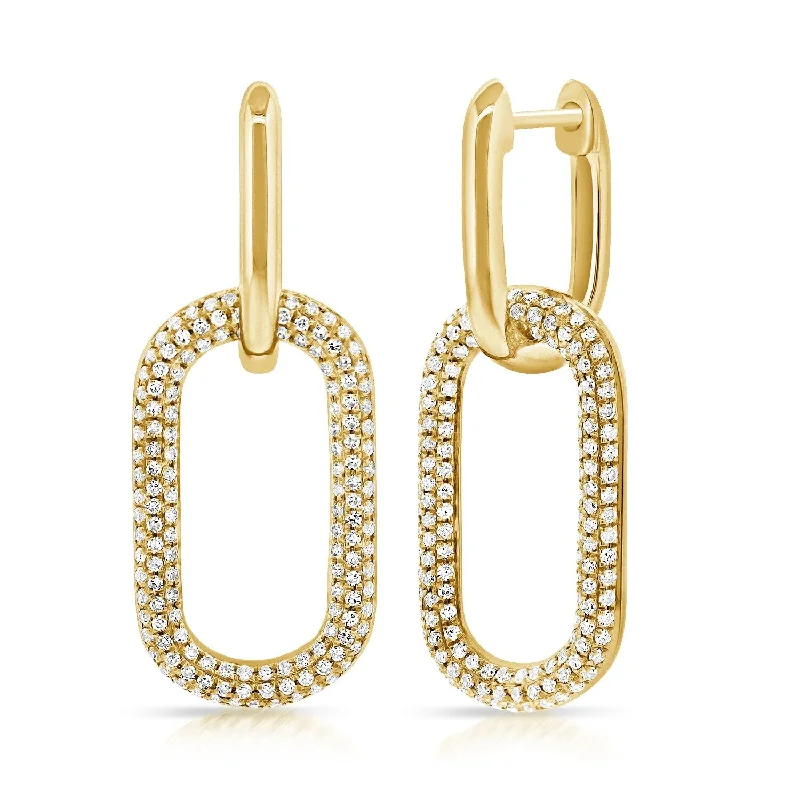 Joelle Diamond Pave Paperclip Link Chain Drop Earrings 3/4 ct. t.w. 14K Gold