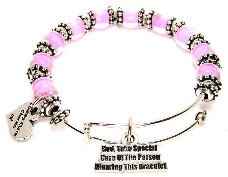 God Take Special Care Of The Person Wearing This 9mm Glass Beaded Single Bracelet