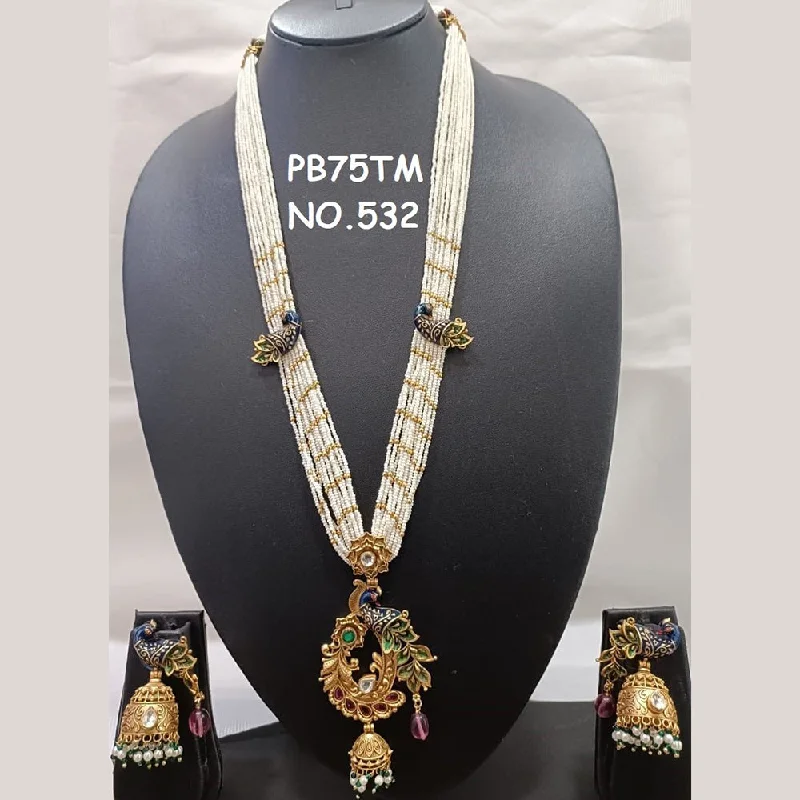 Kala Creation Copper Gold Plated Long Necklace Set