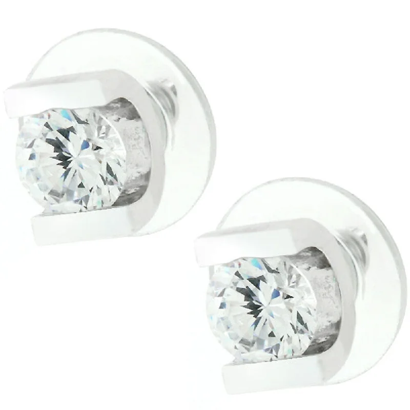 Versatile Brilliant Set Cubic Zirconia Earrings Stylish Addition To Any Outfit - 8 Mm L X 6 Mm W X 7 Mm H