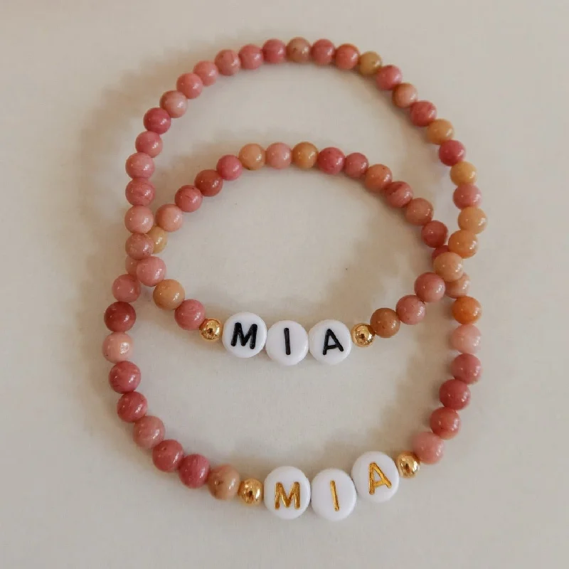 Personalized Mia Beaded Bracelet