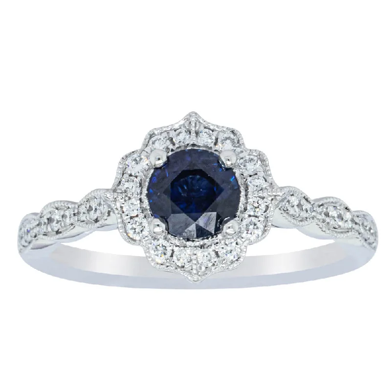 18ct White Gold .76ct Sapphire & Diamond Paramount Ring