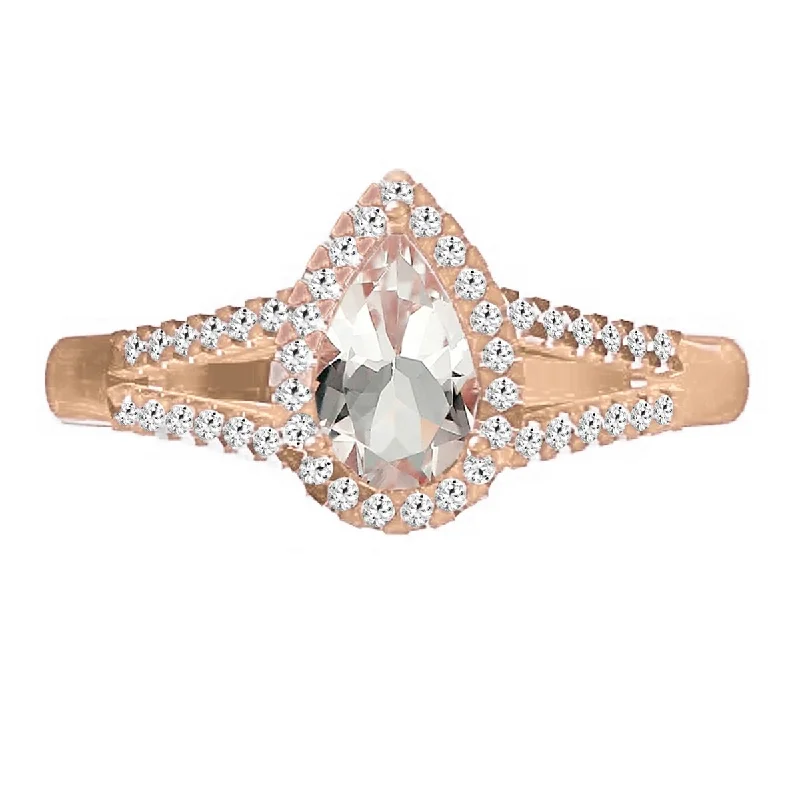 10K Gold Morganite and Diamond Ring