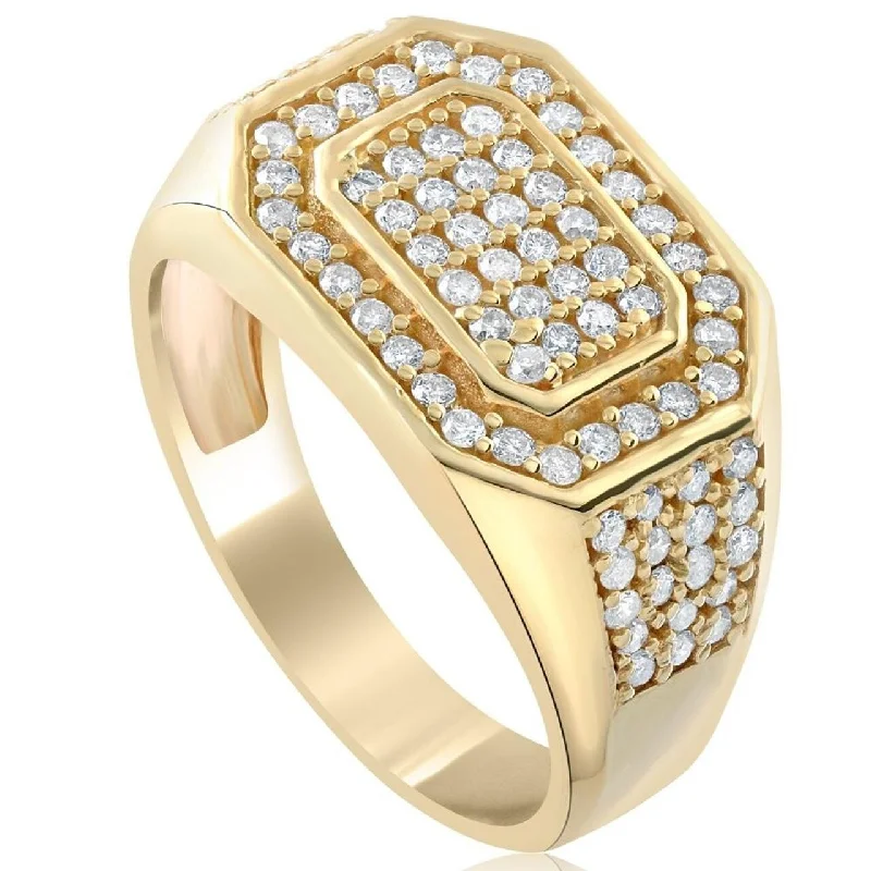 1Ct Men's Diamond Ring in Gold Lab Grown