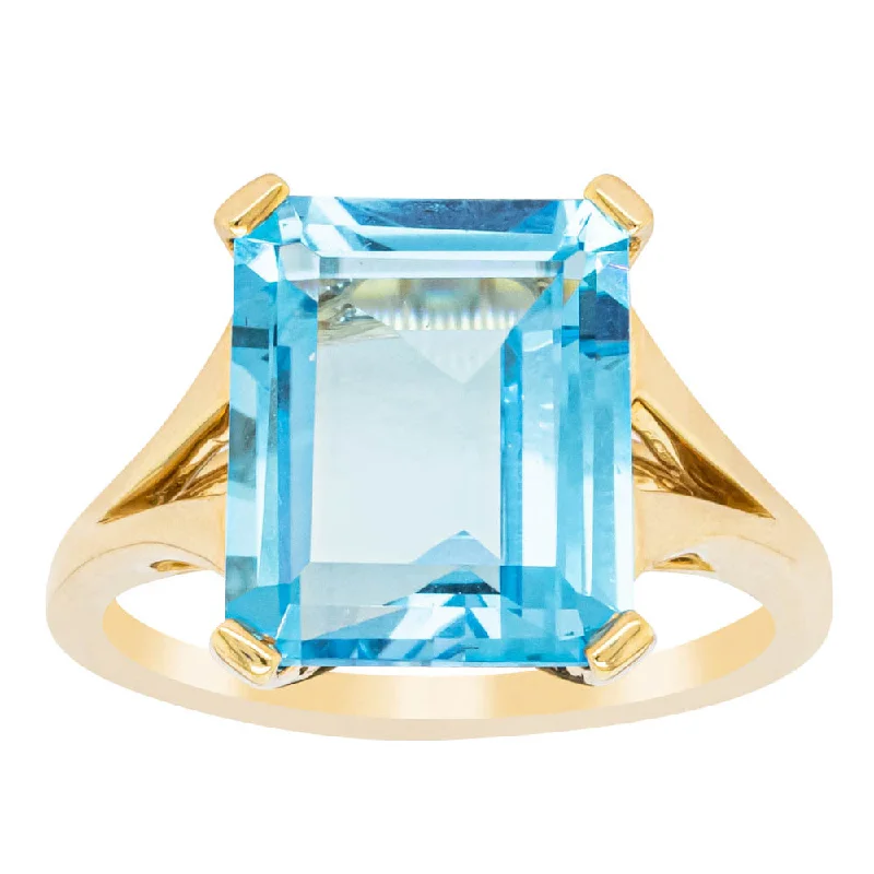 14ct Yellow Gold Blue Topaz Juliet Ring