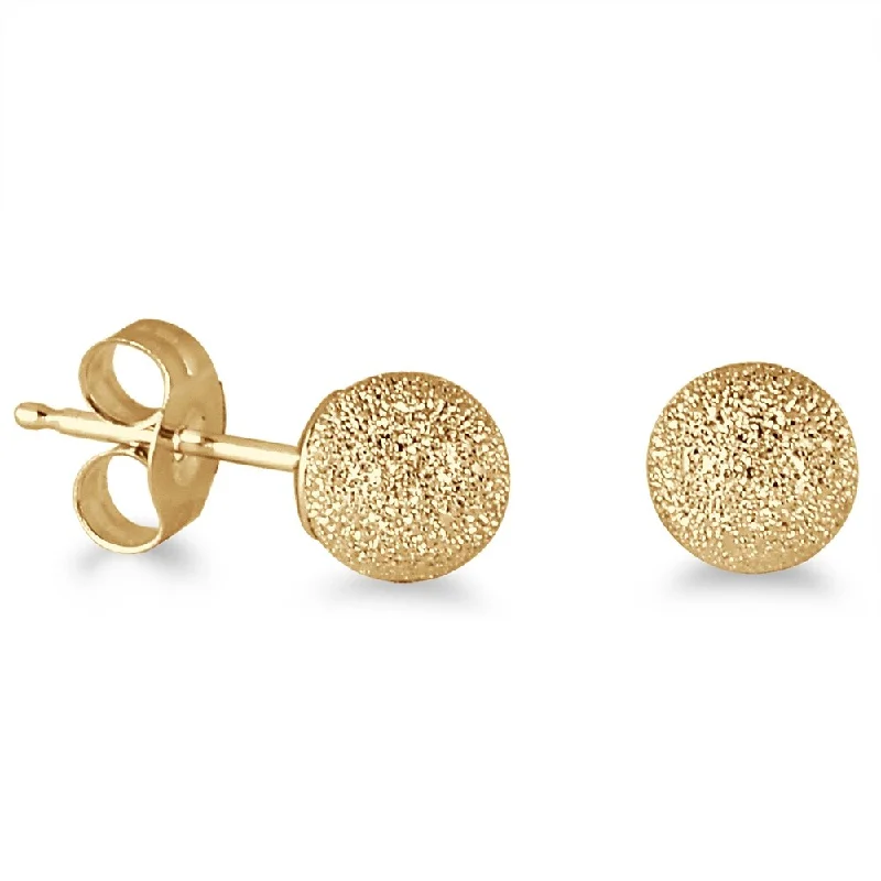 Marquee Jewels 14k Yellow Gold Laser-cut Ball Stud Earrings