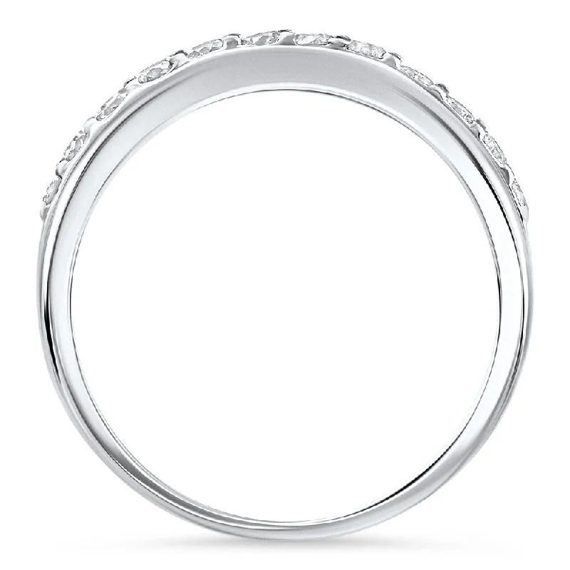 3/8ct Pave Diamond Ring White Gold