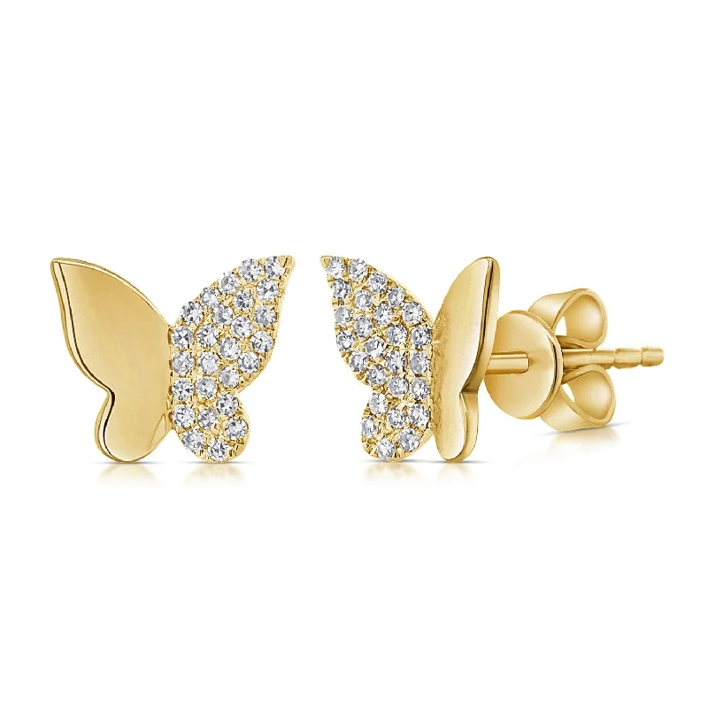 Joelle Diamond Pave Butterfly Stud Earrings 1/10 ct. t.w. 14K Gold