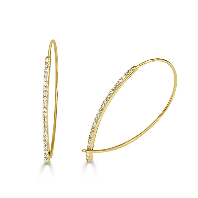 Joelle Diamond Thread Hoop Earrings 14K Yellow Gold 1/3 CT TDW