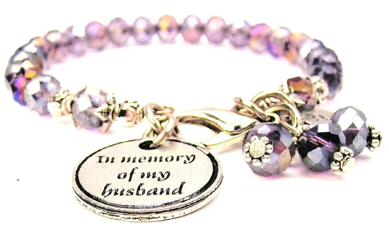 In Memory Of My Husband Splash Of Color Crystal Bracelet