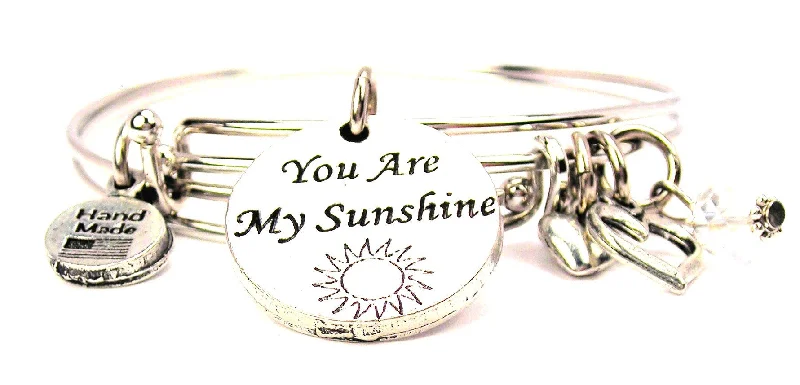 You Are My Sunshine Expandable Bangle Bracelet Set