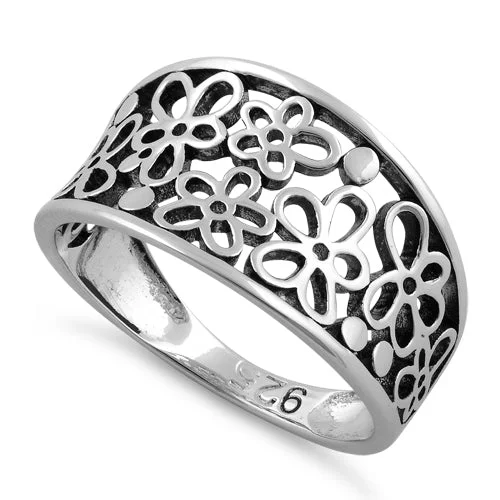 Sterling Silver Multiple Plumeria Ring