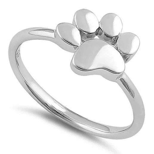 Sterling Silver Dog Paw Ring