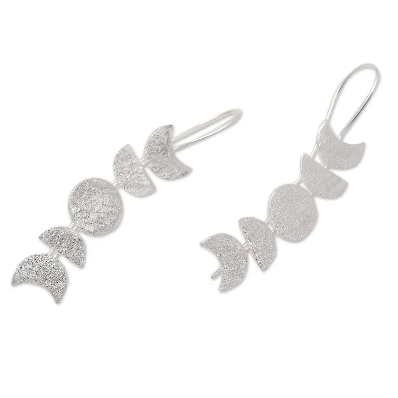 NOVICA Moon Time, Sterling silver drop earrings - 2*0.4