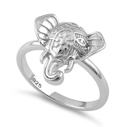 Sterling Silver Boho Elephant Head Ring