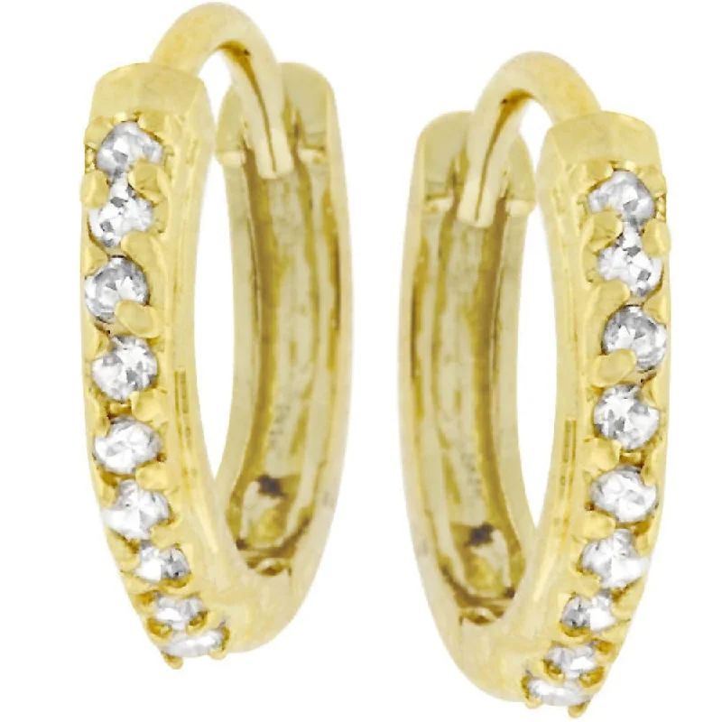 Classic Petite Hoop Earrings Goldtone Finish - 13 Mm X 3 Mm W X 2 Mm H