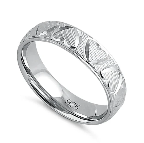 Sterling Silver Heart Band Ring