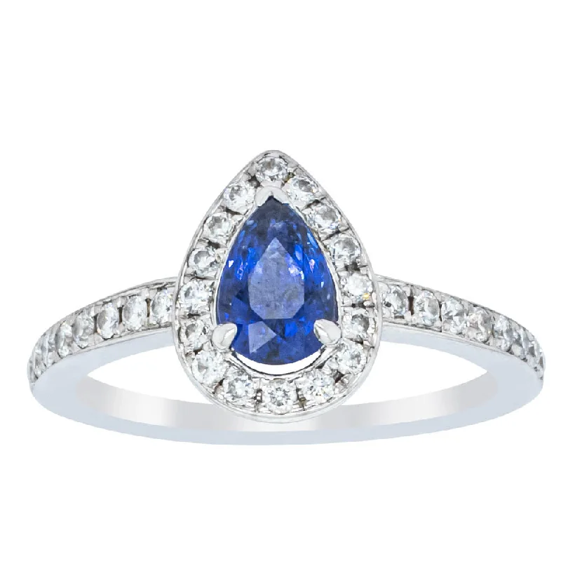 Deja Vu 18ct White Gold .74ct Sapphire & Diamond Ring