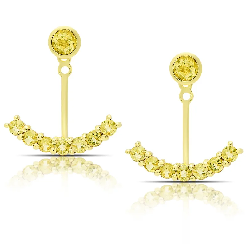 Dolce Giavonna Gold Over Sterling Silver Citrine Jacket Earrings