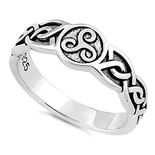 Sterling Silver Celtic Triskelion Ring