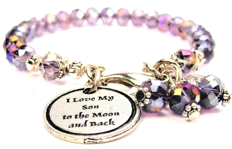 I Love My Son To The Moon And Back Splash Of Color Crystal Bracelet