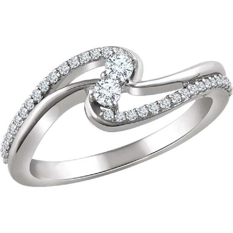 1/4CT Two Stone Forever Us Diamond Ring White Gold