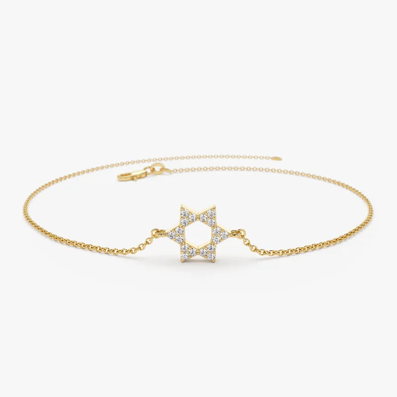 14K Star of David Diamond Bracelet