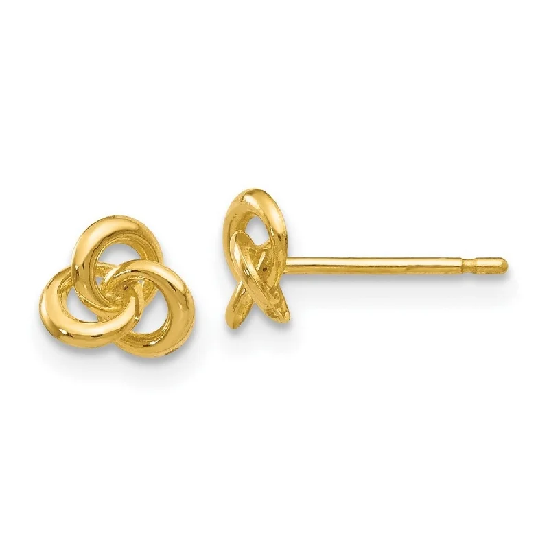 Curata 14k Yellow Gold 5mm Polished Celtic Love Knot Post Earrings