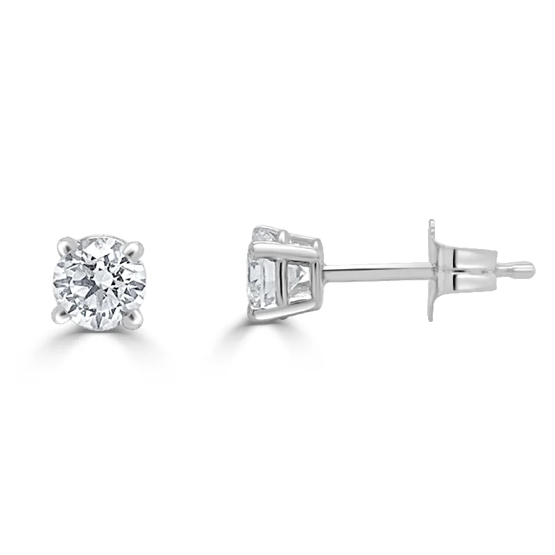 Joelle Diamond 1/2 ct Stud Earrings 14K White Gold 4 Prong