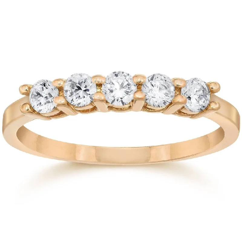 1/2ct Five Stone Diamond Ring 14K Rose Gold