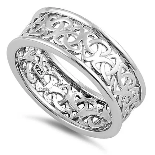 Sterling Silver Celtic Triquetra Eternity Band