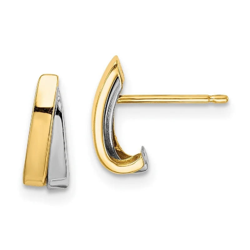 Curata 14k With Rhodium Madi K Post Earrings - 9.9mm long