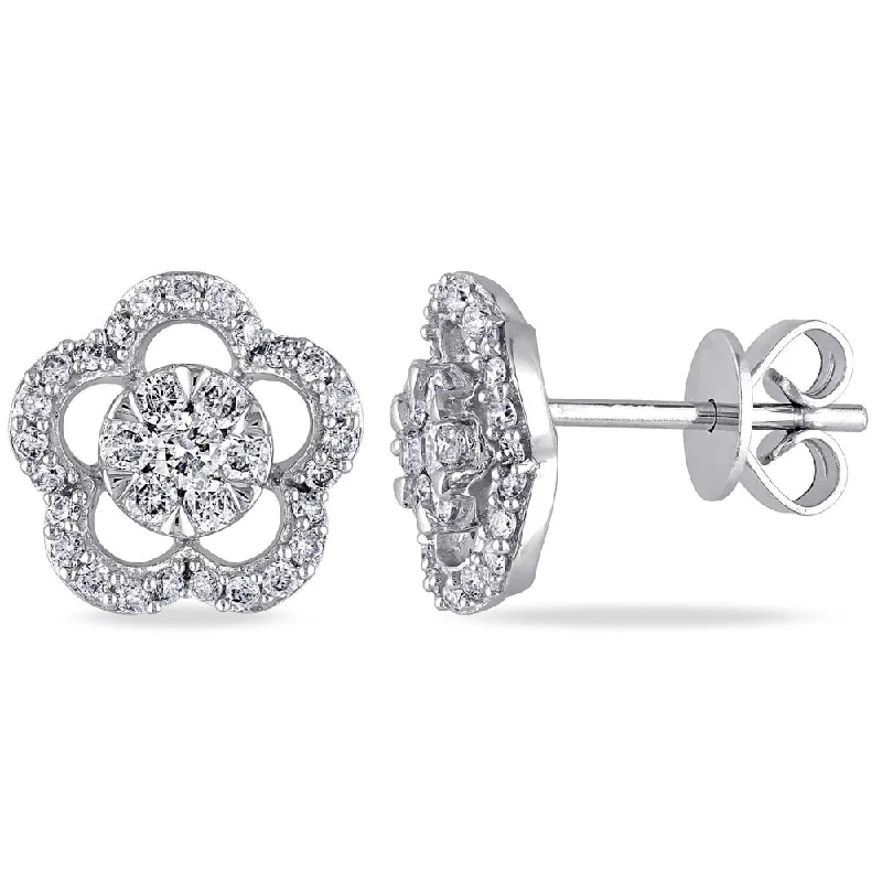 Miadora 14k White Gold 1/2ct TDW Diamond Earrings