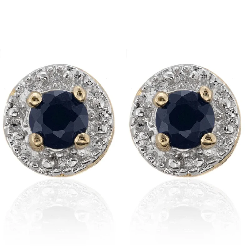 Dolce Giavonna Round Sapphire Stud Earrings