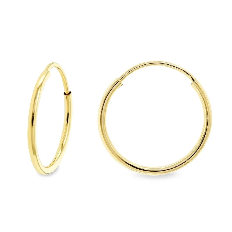 Annello by Kobelli 14k Yellow Gold Endless Hoop Earrings