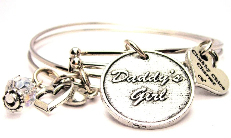 Daddy's Girl Expandable Bangle Bracelet Set