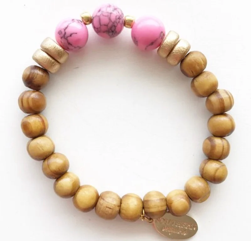 Wooden Beaded Stretchy Stackable Boho "Jess" Bracelet