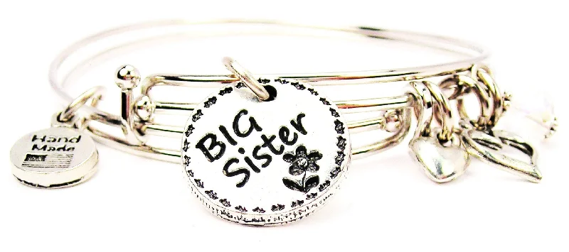 Big Sister Circle Expandable Bangle Bracelet Set