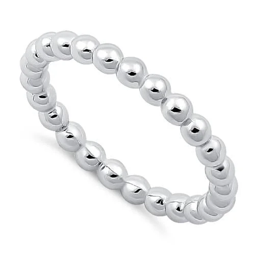 Sterling Silver Stackable Bead Ring